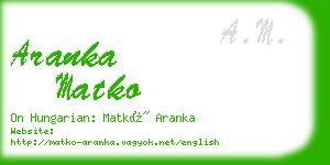 aranka matko business card